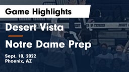 Desert Vista  vs Notre Dame Prep  Game Highlights - Sept. 10, 2022