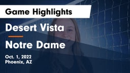 Desert Vista  vs Notre Dame  Game Highlights - Oct. 1, 2022