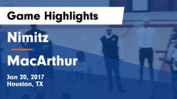 Nimitz  vs MacArthur  Game Highlights - Jan 20, 2017