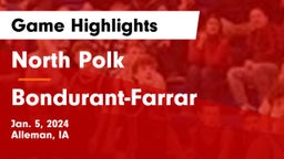 North Polk  vs Bondurant-Farrar  Game Highlights - Jan. 5, 2024