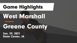 West Marshall  vs Greene County  Game Highlights - Jan. 29, 2021
