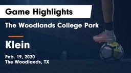 The Woodlands College Park  vs Klein  Game Highlights - Feb. 19, 2020
