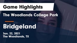 The Woodlands College Park  vs Bridgeland  Game Highlights - Jan. 22, 2021