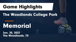 The Woodlands College Park  vs Memorial  Game Highlights - Jan. 20, 2022