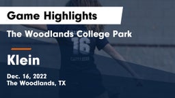 The Woodlands College Park  vs Klein  Game Highlights - Dec. 16, 2022
