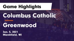 Columbus Catholic  vs Greenwood  Game Highlights - Jan. 5, 2021