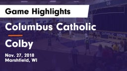 Columbus Catholic  vs Colby  Game Highlights - Nov. 27, 2018
