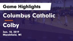 Columbus Catholic  vs Colby  Game Highlights - Jan. 18, 2019