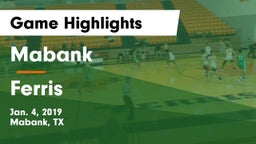 Mabank  vs Ferris  Game Highlights - Jan. 4, 2019
