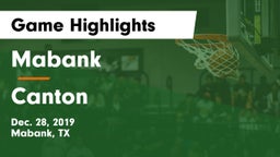 Mabank  vs Canton  Game Highlights - Dec. 28, 2019