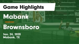 Mabank  vs Brownsboro Game Highlights - Jan. 24, 2020