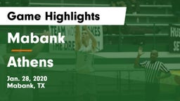 Mabank  vs Athens  Game Highlights - Jan. 28, 2020