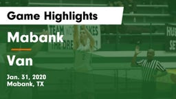 Mabank  vs Van  Game Highlights - Jan. 31, 2020