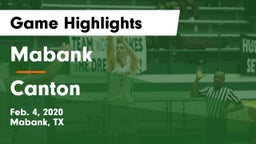 Mabank  vs Canton  Game Highlights - Feb. 4, 2020