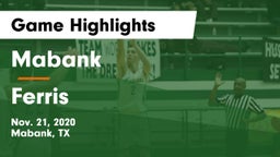 Mabank  vs Ferris  Game Highlights - Nov. 21, 2020