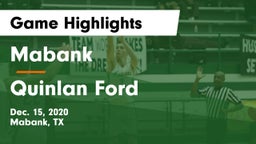 Mabank  vs Quinlan Ford  Game Highlights - Dec. 15, 2020