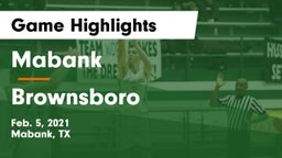 Mabank  vs Brownsboro  Game Highlights - Feb. 5, 2021