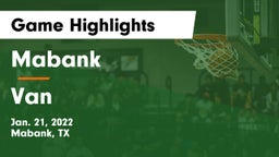 Mabank  vs Van  Game Highlights - Jan. 21, 2022