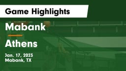 Mabank  vs Athens  Game Highlights - Jan. 17, 2023