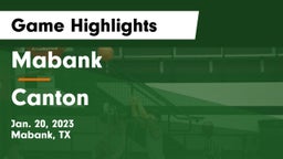Mabank  vs Canton  Game Highlights - Jan. 20, 2023