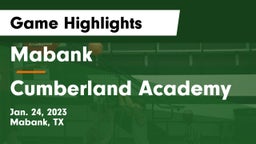 Mabank  vs Cumberland Academy Game Highlights - Jan. 24, 2023