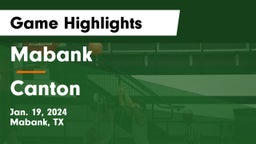 Mabank  vs Canton  Game Highlights - Jan. 19, 2024