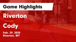 Riverton  vs Cody  Game Highlights - Feb. 29, 2020