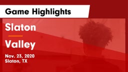 Slaton  vs Valley  Game Highlights - Nov. 23, 2020