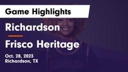 Richardson  vs Frisco Heritage  Game Highlights - Oct. 28, 2023