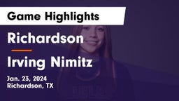 Richardson  vs Irving Nimitz Game Highlights - Jan. 23, 2024