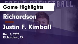 Richardson  vs Justin F. Kimball  Game Highlights - Dec. 8, 2020