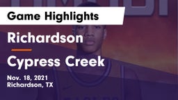 Richardson  vs Cypress Creek  Game Highlights - Nov. 18, 2021