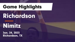 Richardson  vs Nimitz  Game Highlights - Jan. 24, 2023