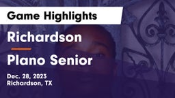 Richardson  vs Plano Senior  Game Highlights - Dec. 28, 2023
