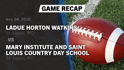 Recap: Ladue Horton Watkins  vs. Mary Institute and Saint Louis Country Day School 2016