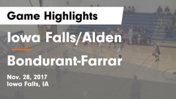 Iowa Falls/Alden  vs Bondurant-Farrar  Game Highlights - Nov. 28, 2017