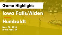Iowa Falls/Alden  vs Humboldt  Game Highlights - Nov. 30, 2018