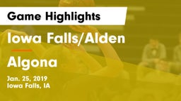 Iowa Falls/Alden  vs Algona  Game Highlights - Jan. 25, 2019