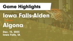 Iowa Falls-Alden  vs Algona  Game Highlights - Dec. 15, 2023