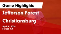 Jefferson Forest  vs Christiansburg  Game Highlights - April 8, 2024