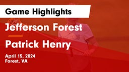 Jefferson Forest  vs Patrick Henry  Game Highlights - April 15, 2024