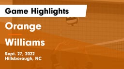 Orange  vs Williams  Game Highlights - Sept. 27, 2022