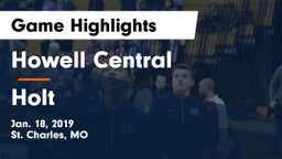 Howell Central  vs Holt  Game Highlights - Jan. 18, 2019