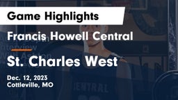 Francis Howell Central  vs St. Charles West  Game Highlights - Dec. 12, 2023