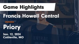 Francis Howell Central  vs Priory  Game Highlights - Jan. 12, 2024