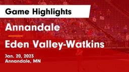 Annandale  vs Eden Valley-Watkins  Game Highlights - Jan. 20, 2023