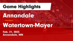 Annandale  vs Watertown-Mayer  Game Highlights - Feb. 21, 2023