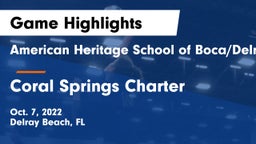 American Heritage School of Boca/Delray vs Coral Springs Charter Game Highlights - Oct. 7, 2022