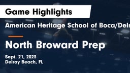 American Heritage School of Boca/Delray vs North Broward Prep  Game Highlights - Sept. 21, 2023