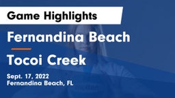 Fernandina Beach  vs Tocoi Creek  Game Highlights - Sept. 17, 2022